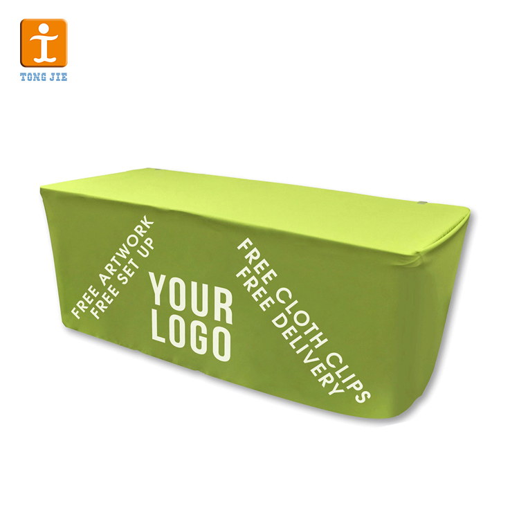 Trade Show Colors Custom Artwork Design 230g Fabric Table Cloth