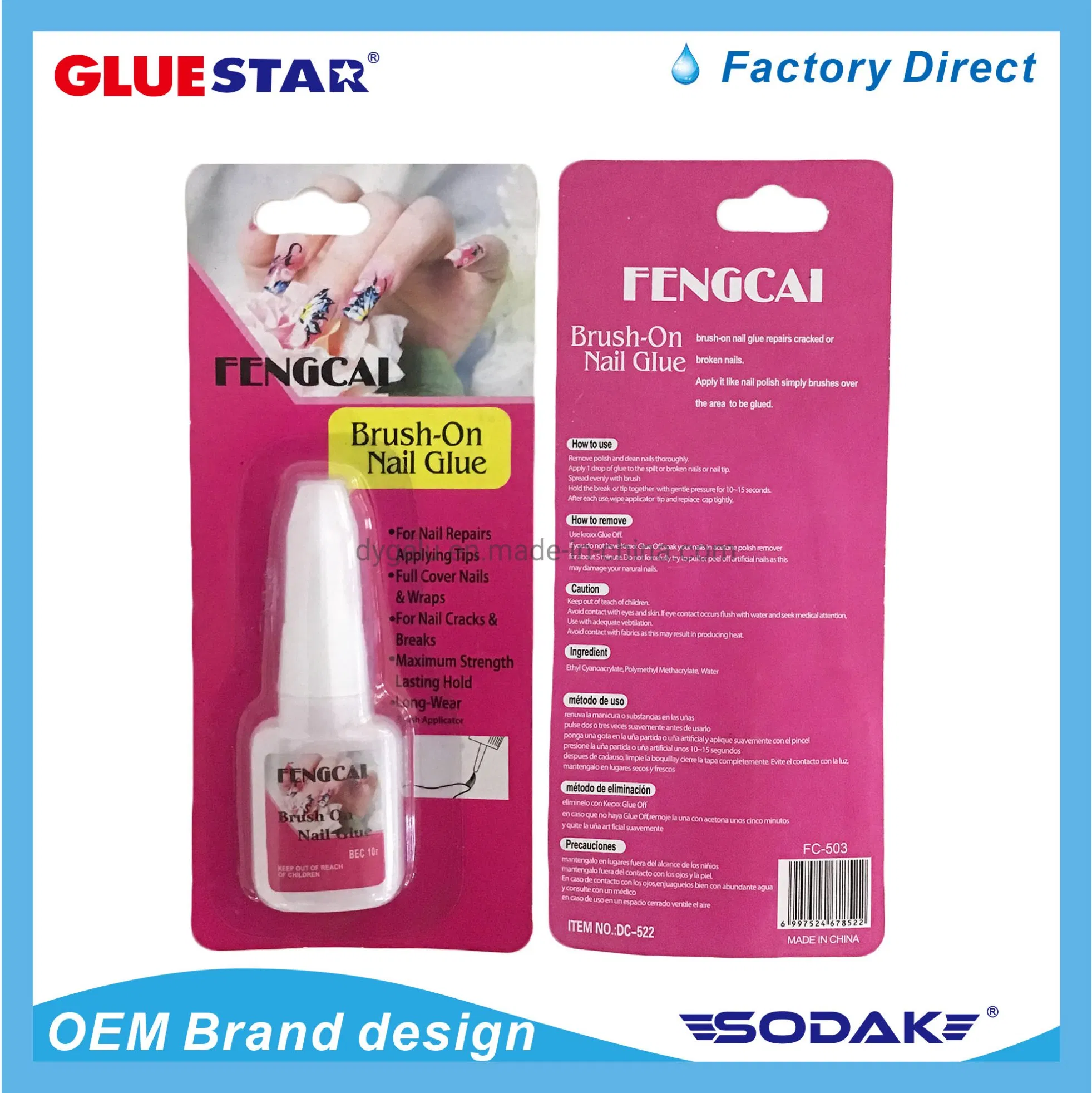 Best Selling Eco-Friendly Non Toxic Strong Strength Nail Glue False Artificial Nail Adhesive Glue