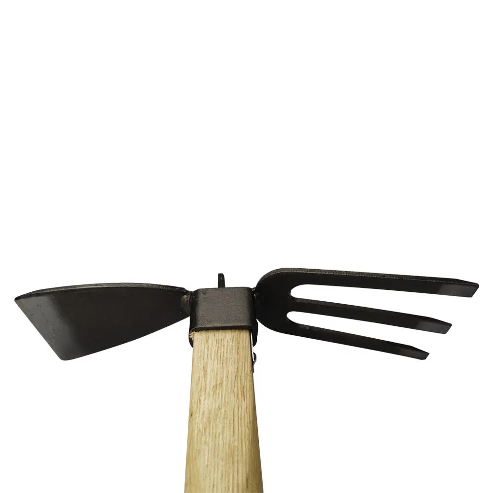 Woodhandle Carbon Steel Two Way Hoe Rake 2in1 Gardenrake