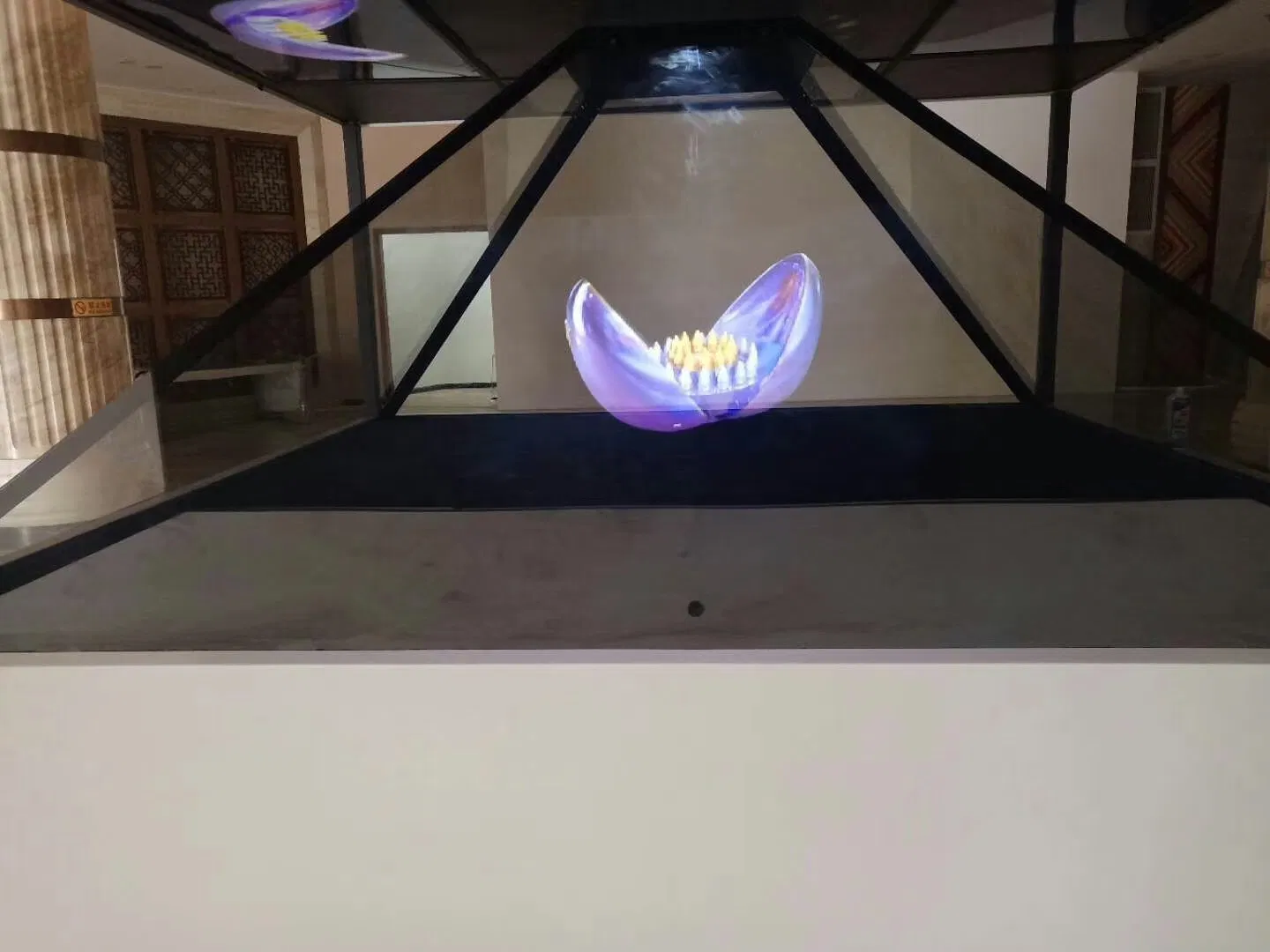 Stylish 3D Holographic Glass Showcase for Stunning Displays