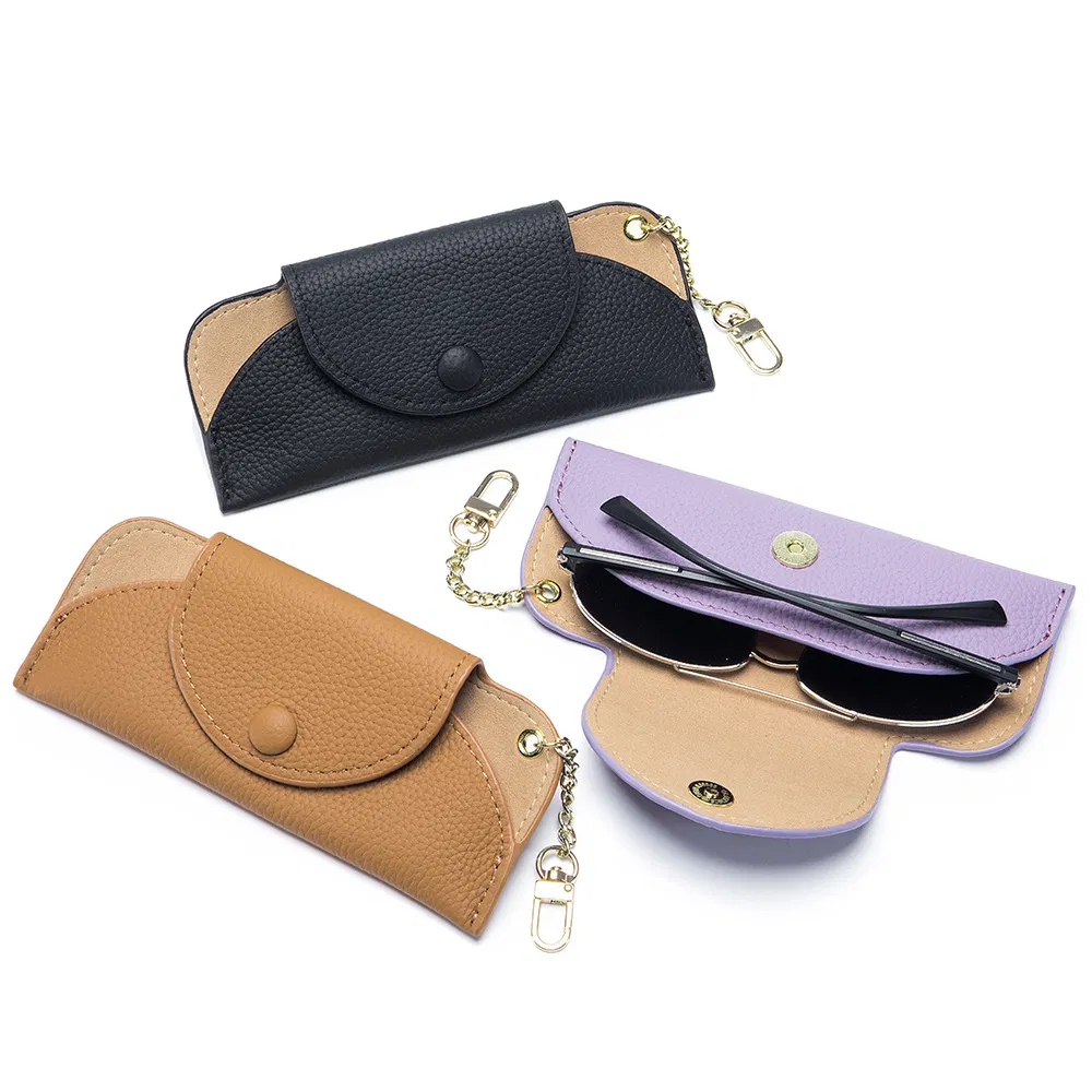 High Quality Soft Sunglasses Bag Portable Luxury Leather Glasses Eyeglasses Pouch Bag