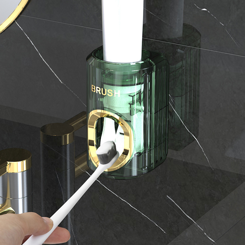 Modern Wall Mount Toothpaste Dispenser Automatic Toothbrush Holder Bathroom Accessory Mi27188