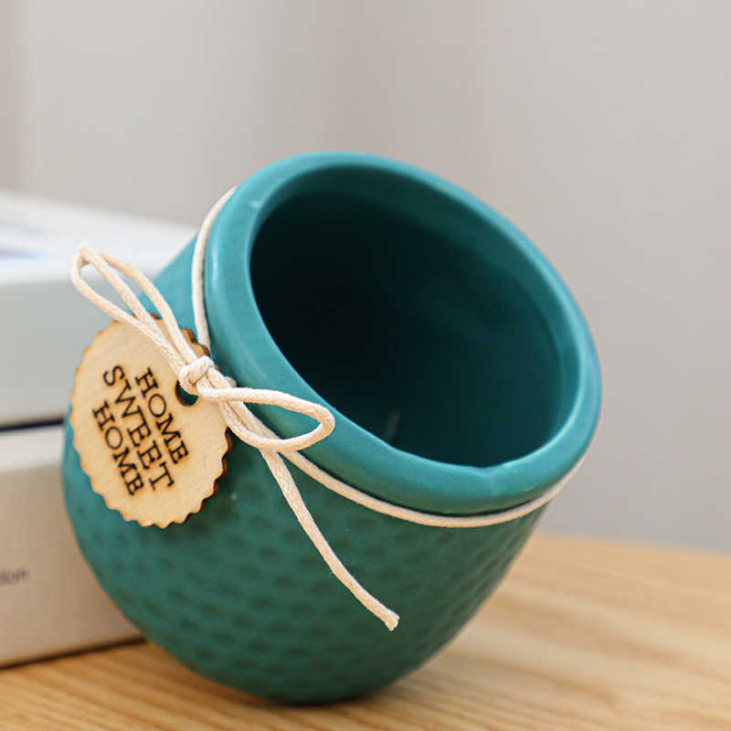 Горшок керамический зеленый корейский стиль матовая глазурь
