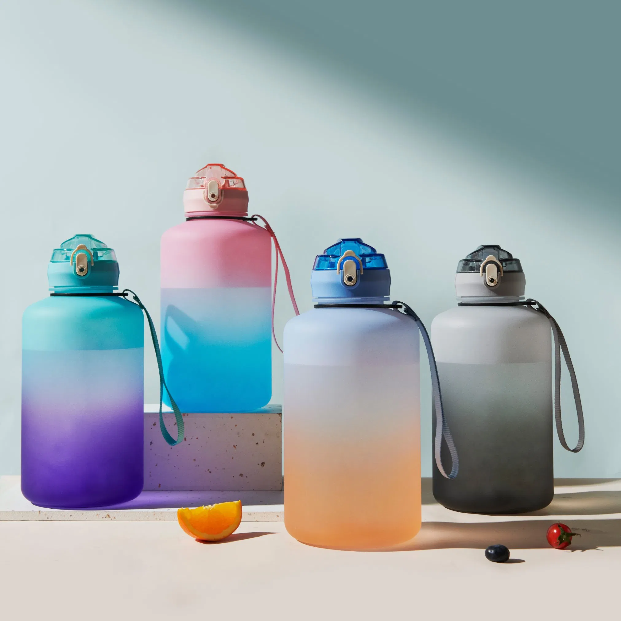 BPA-Free 2000ml Sports Water Bottle with Built-In Straw