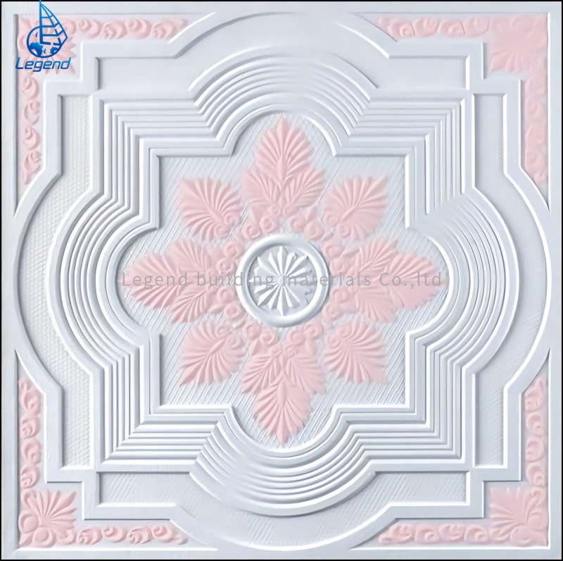 Decoration Material Colorful Glass Fiber Reinforced Gypsum Ceiling Tile Customized 8-15mm