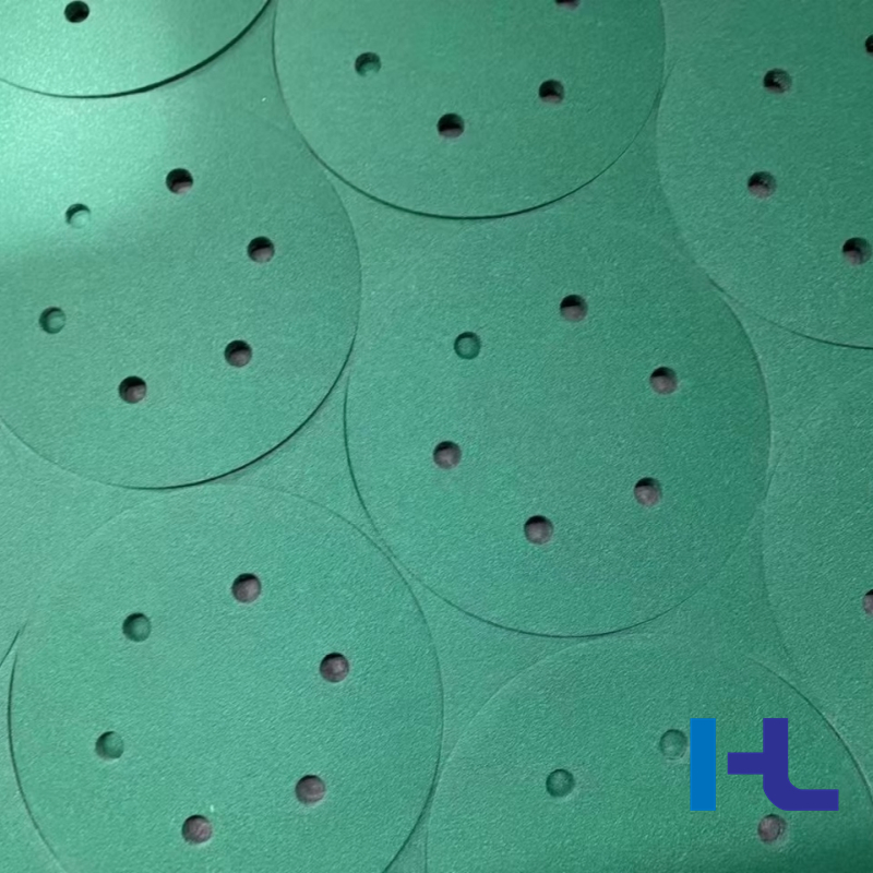 Multiple Holes 150mm 6 Inch Green Film Backing Hook Loop Ceramic Polishing Sanding Abrasive Sand Grinding Disc for Paint, Deburring, Rust, Metal