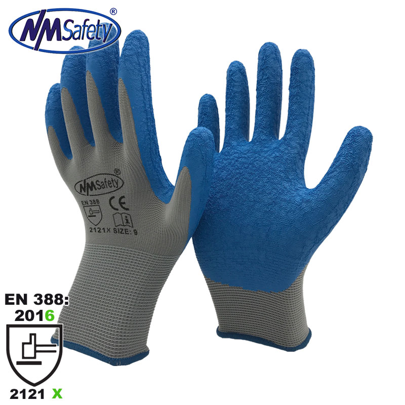Nmsafety 13G Grey Polyester Latex Palm Coated Gloves