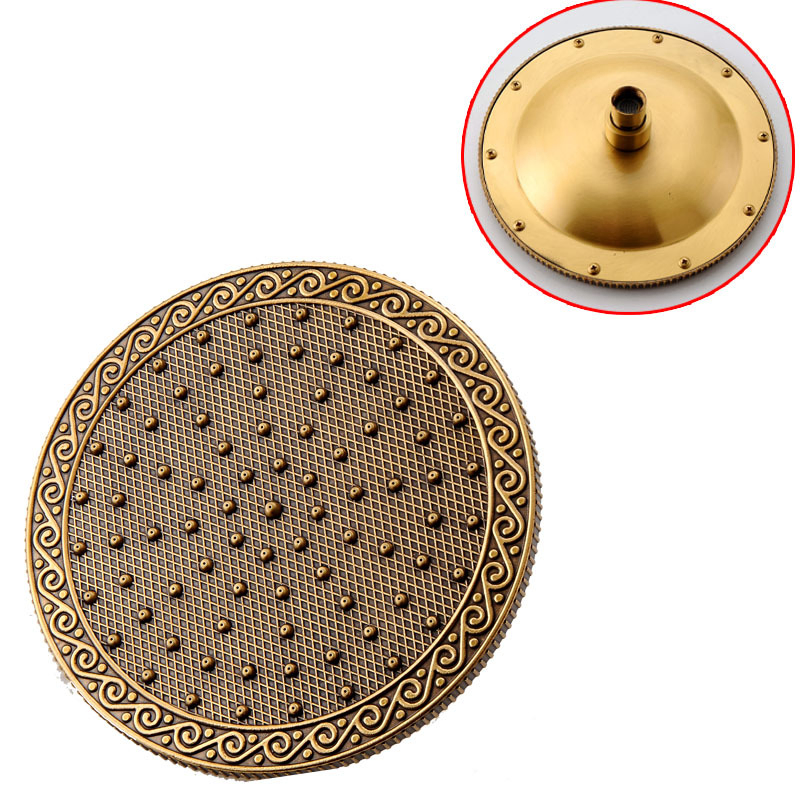 High Grade Brass Gold Chrome 8" Vintage Rainfall Shower Head Round Top Spray Rain Shower Head