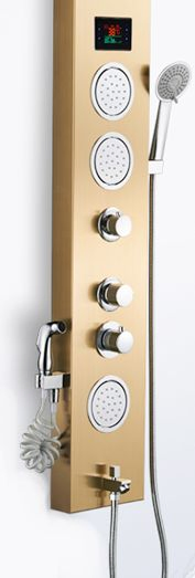 Stainless Steel Rainfall Wall-Mounted Shower Panel Shower Column