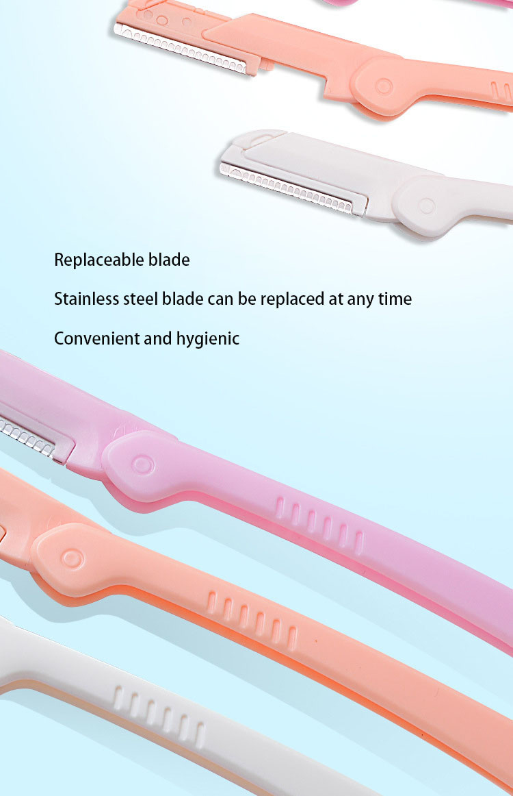 Wholesale Mix Color Shaving Knife Stainless Steel Eyebrow Razor Private Label Eyebrow Trimmer Kits