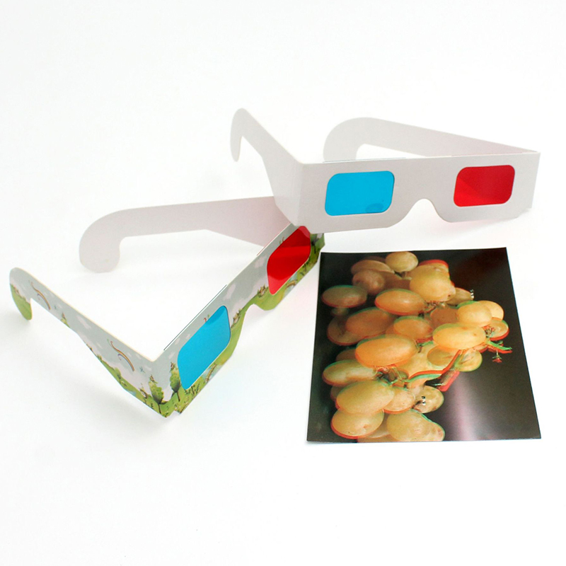Factory Supply Wholesale Custom Red Cyan 3D Paper Cardboard Glasses for Movies Books Film TV