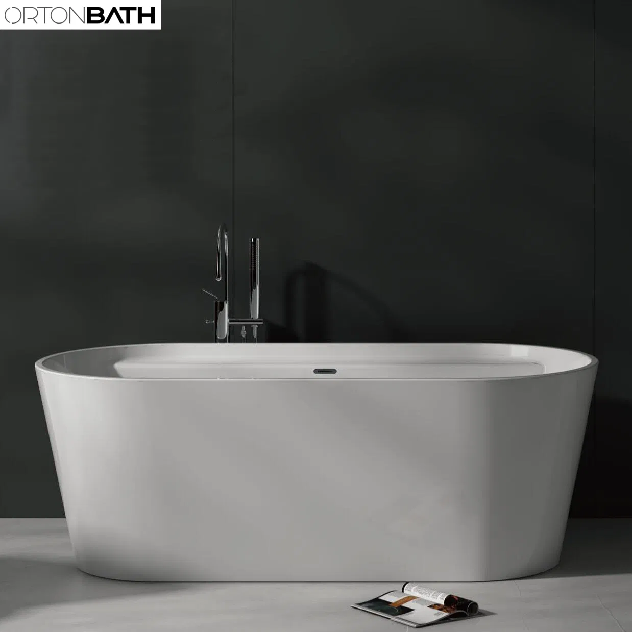 Угловая акриловая ванна Ortonbath с гидромассажем