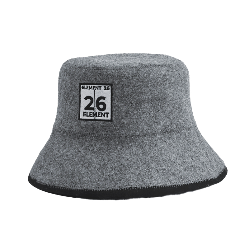 Custom Wool Wholesale Handmade High Quality Hat for Man Sauna Bucket Hat Grey Felt Sauna Hats