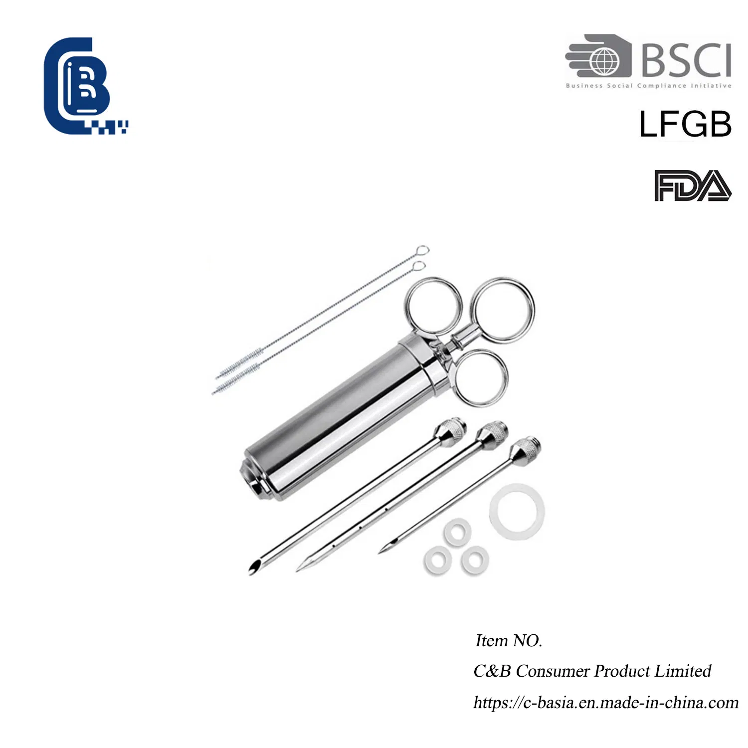 Turkey Meat Injector for Marinade, Stainless Steel Injection Syringe