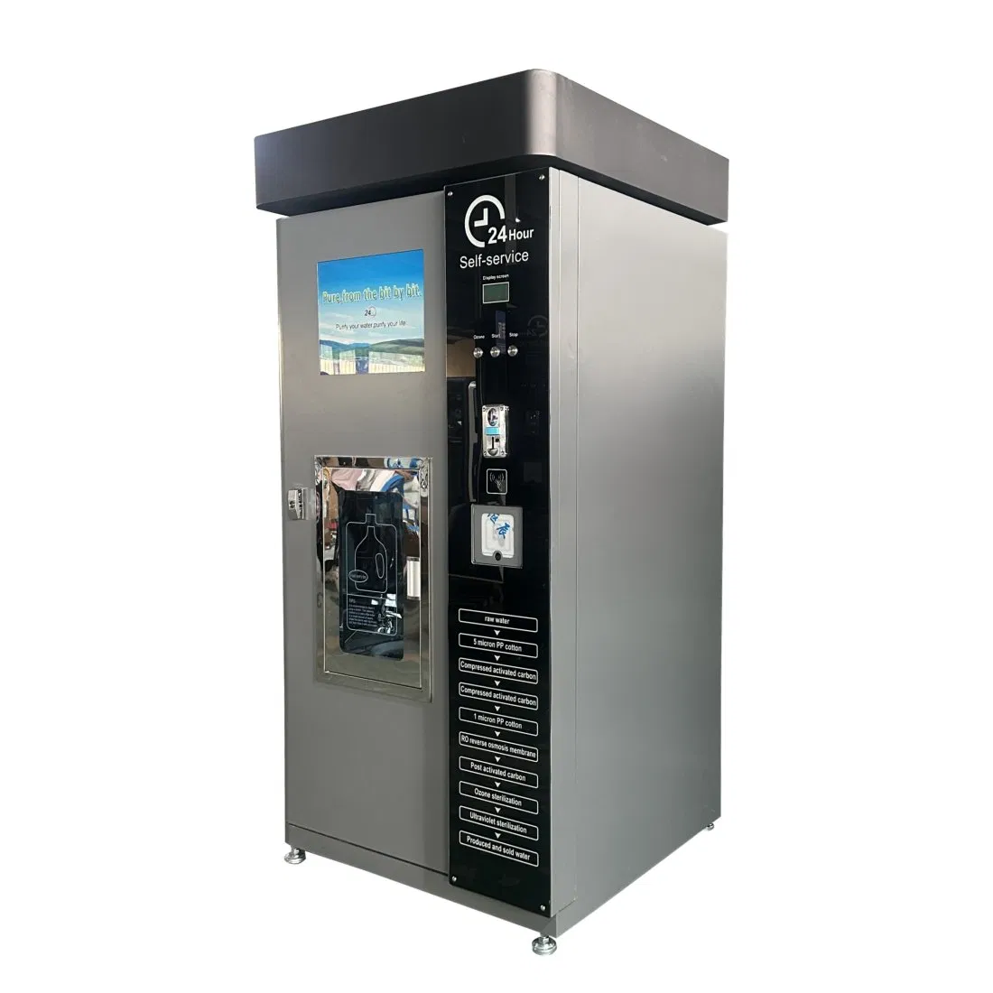 Fully Automatic Outdoor 220V Coin and Paper Money Payment Self-Service Drinking Water Vending Machine