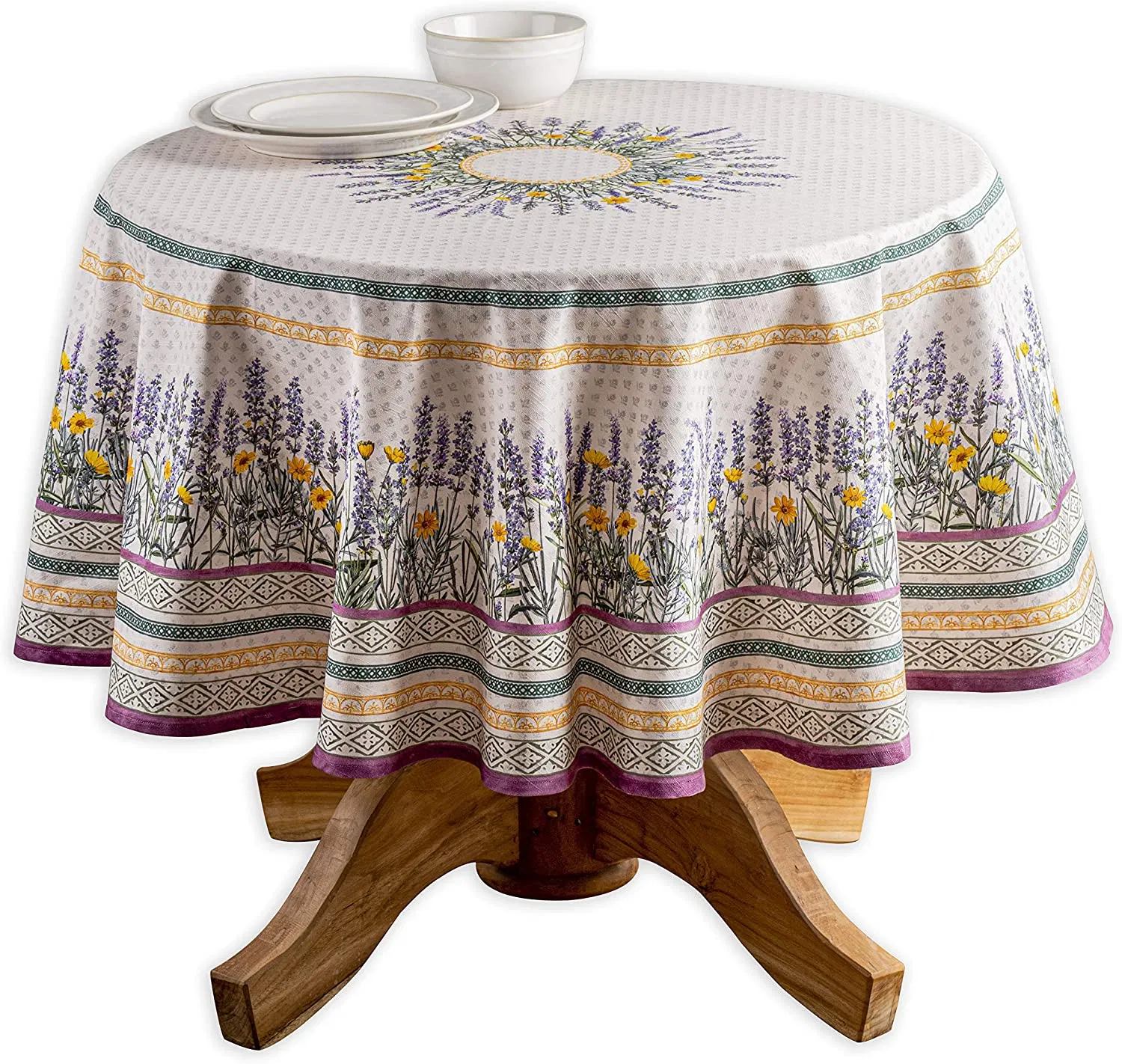 100% Cotton Tablecloth Kitchen Dining Table Cloth for Round Tablestabletop Cover