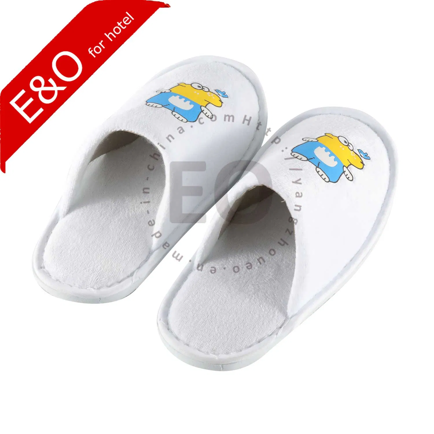 Wholesale Baby /Kids/Children Dense Velvet Hotel Slippers/Airline Slippers with Cartoon Logo
