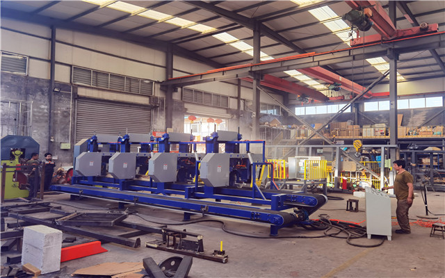 Пилорама ленточная автоматическая многопильная портативная 5 пил