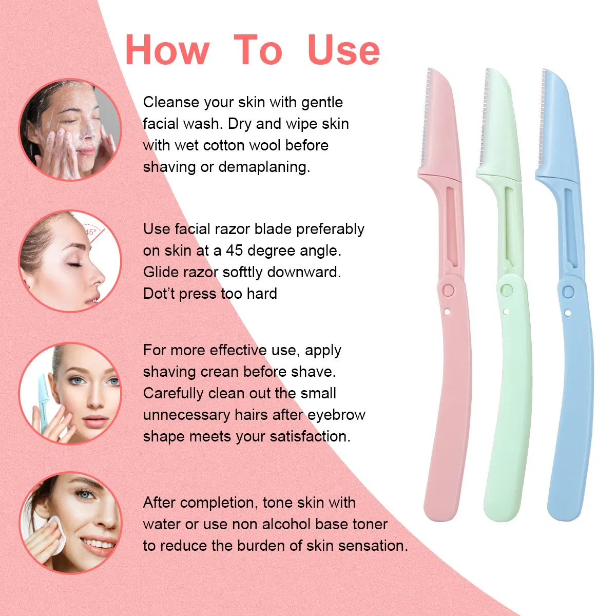 Wholesale Price Eyebrow Facial Hair Makeup Tools Eyebrow Shaver