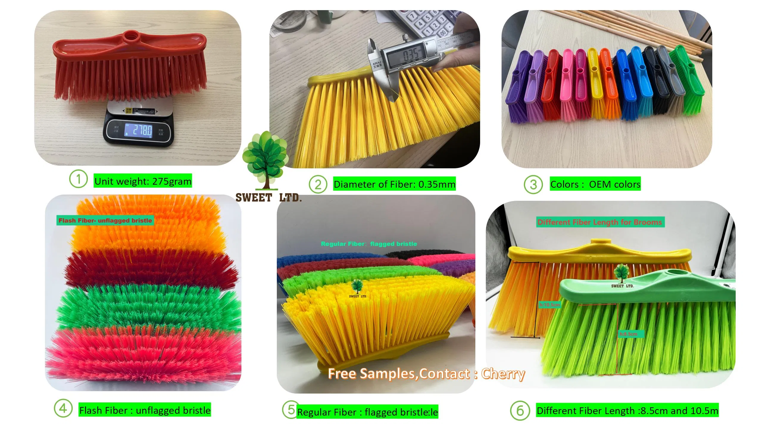 Hot Sales Plastic Broom Escoba with Wooden Broom Handle