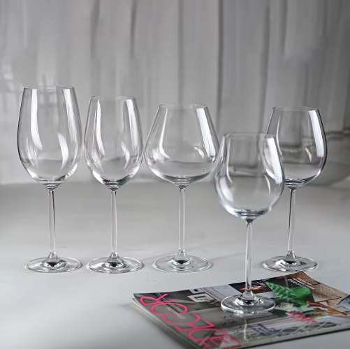 Custom Logo Luxury Restaurant Bar Wedding Gift Classic Design White Clear Goblet Glass