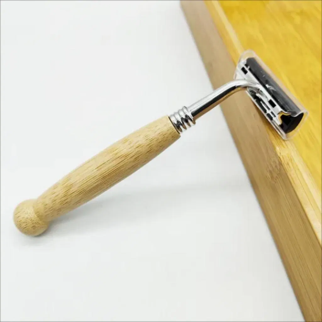 Reusable Men Skincare Grooming Eco-Friendly Bamboo Handle Stainless Razor