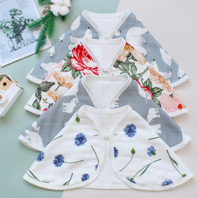 Newborn Gift Infant Toddler Feeding Apron Burp Cloths Saliva Towel Drool Bandana Cotton Ruffle Muslin Baby Bibs