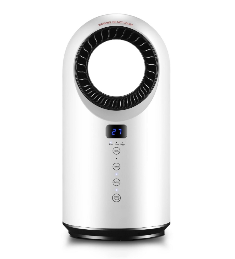 Low-Noise Portable Electric Space Heater, 1500W Cool/Warm Wind Home PTC Heater