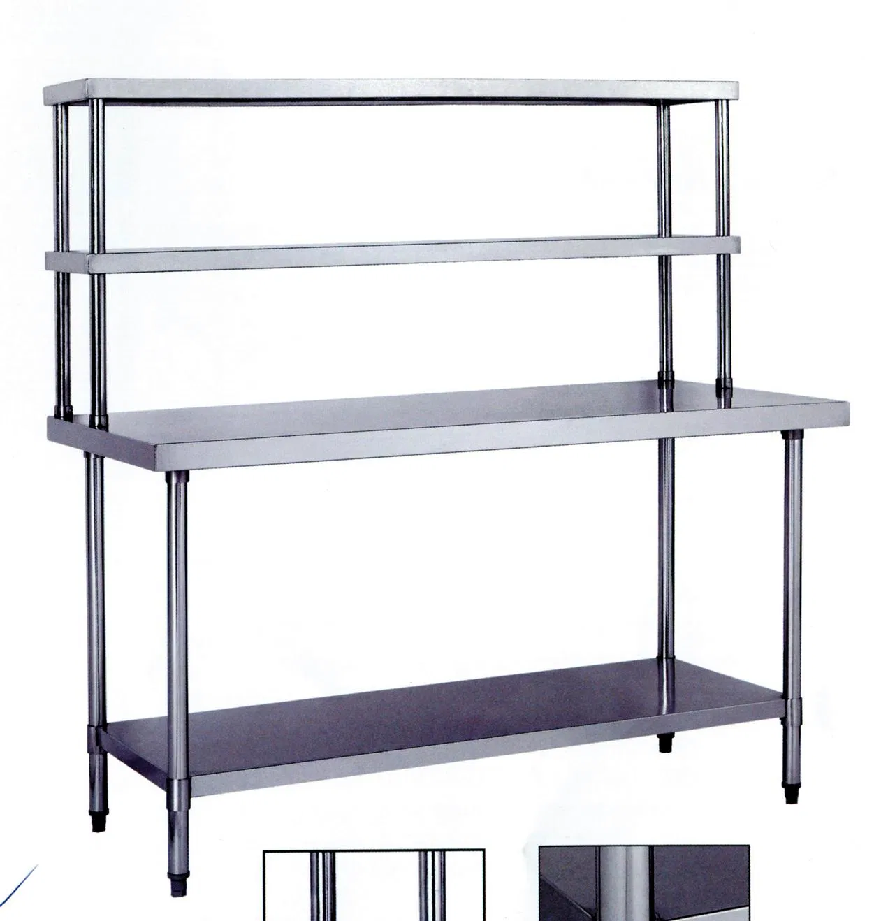 201/304 Stainless Steel Commercial Work Table with Backsplash (CZ120TK)