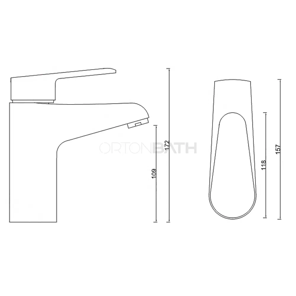 Смеситель для раковины Ortonbath, хром