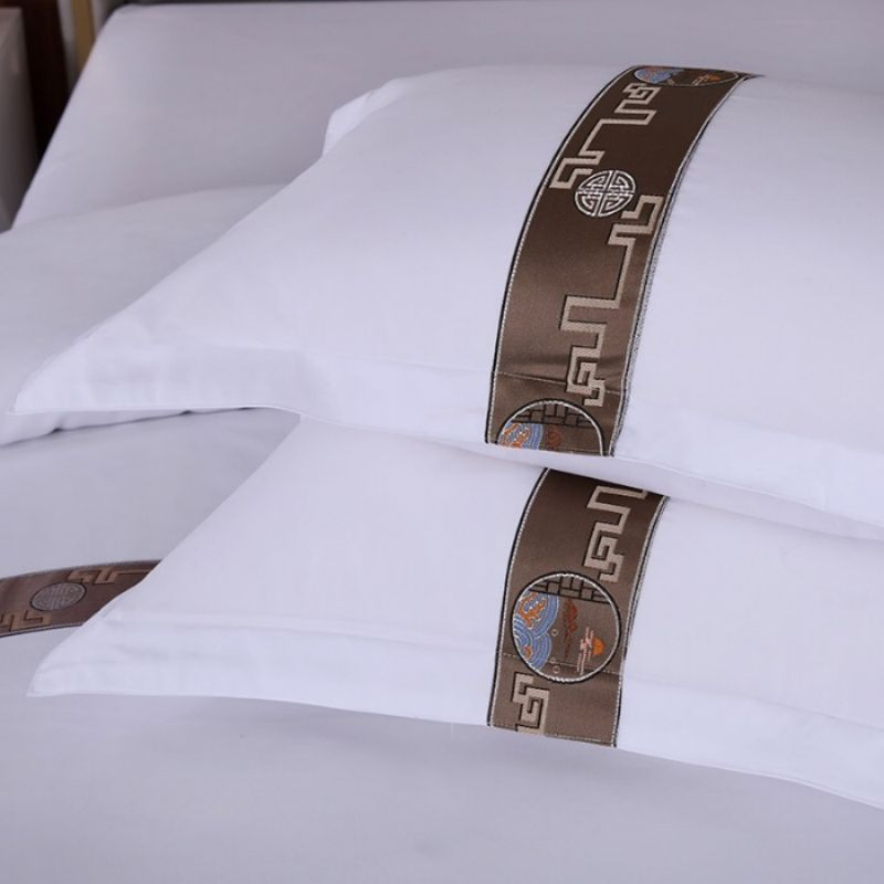 Good Price Custom King Queen Size 5 Star Hotel 100% Cotton Bedsheet Jacquard Webbing Embroidery Duvet Cover Luxury Hotel Bedding Set From Guangdong Home Textile