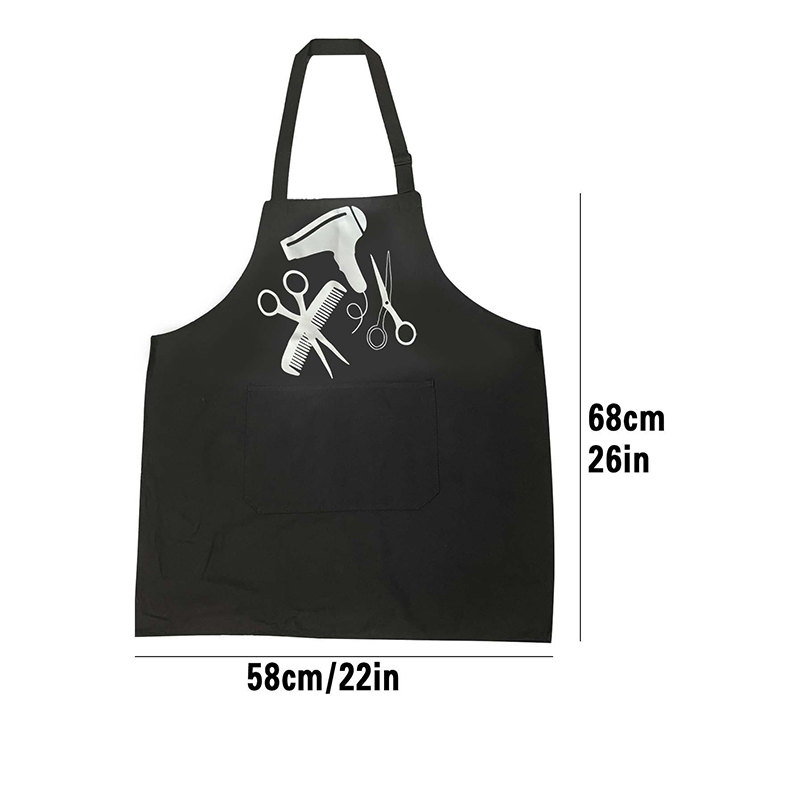 Hairdresser Apron, Heat Transfer Apron with Pockets, Hairstylist Apron, Work Clothes, Adjustable Kitchen Apron