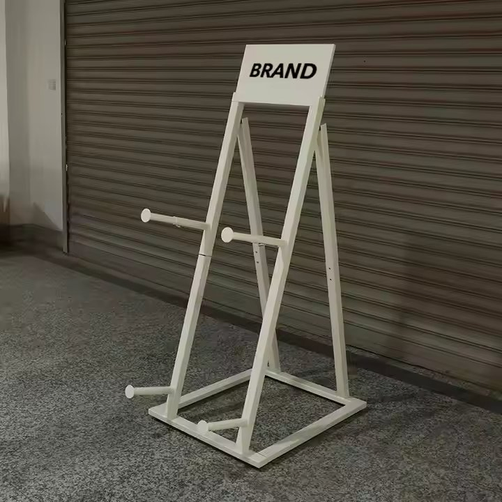 Specialty Customized 4s Shop Car Showroom Floor Standing Metal Hook Alloy Tire Stand Wheel Rim Display Rack