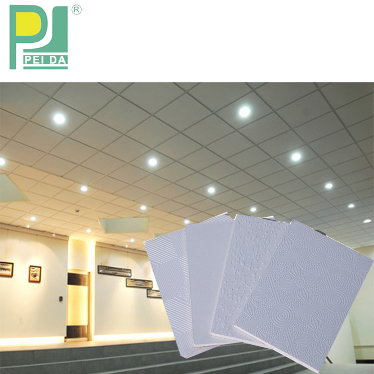 Home Decoration Ceiling Designs Gypsum Board PVC Gypsum Board 595mm