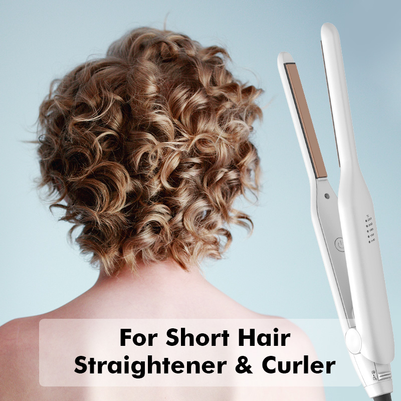 Portable Small Two-Piece Straight Hair and Curling Iron Ceramic Professional LED Display Screen