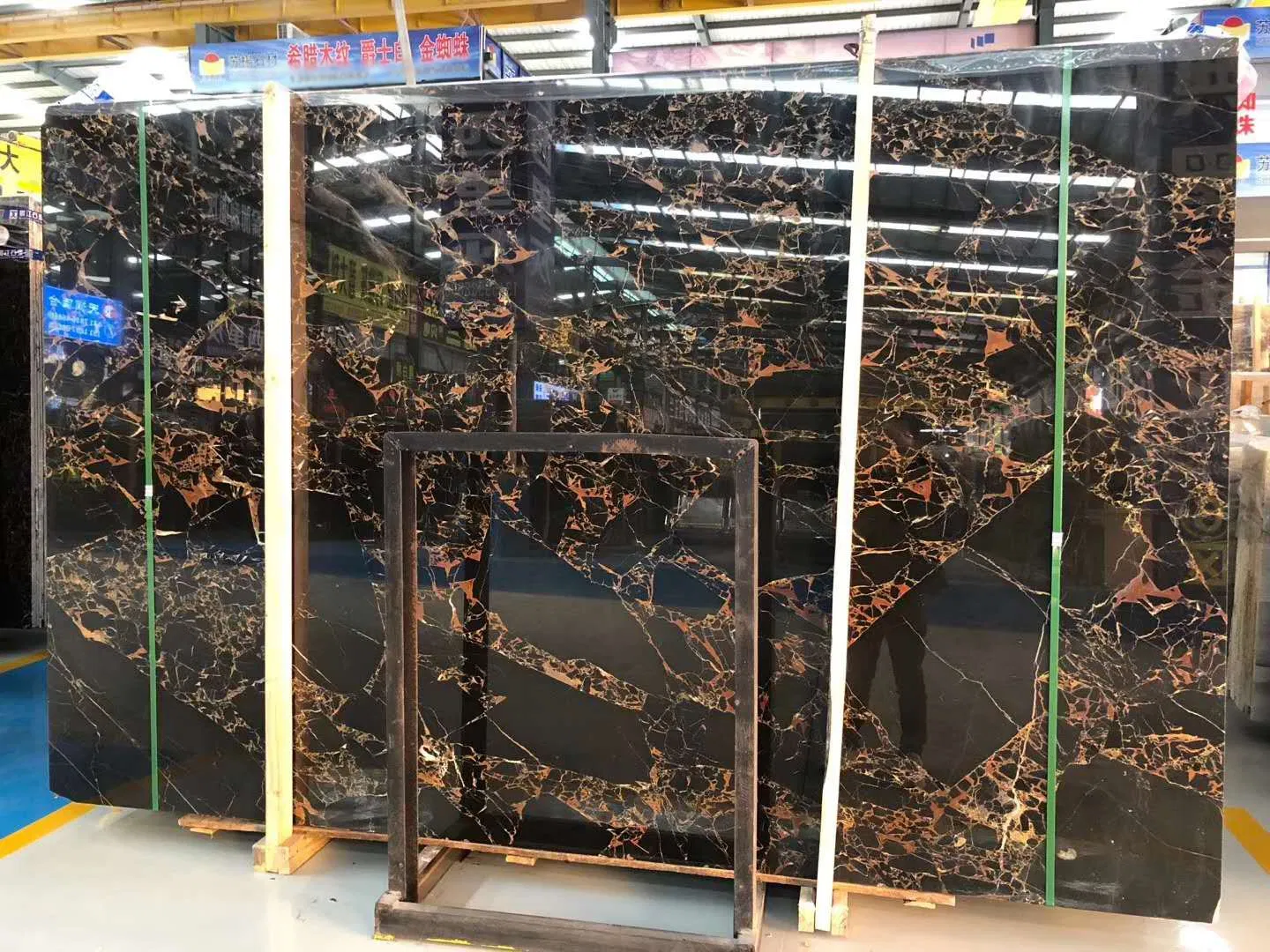 Athens Portoro Marble Slabs Decoration Interior Design Flooring Walling Countertop Stairs Tiles Imported Marble