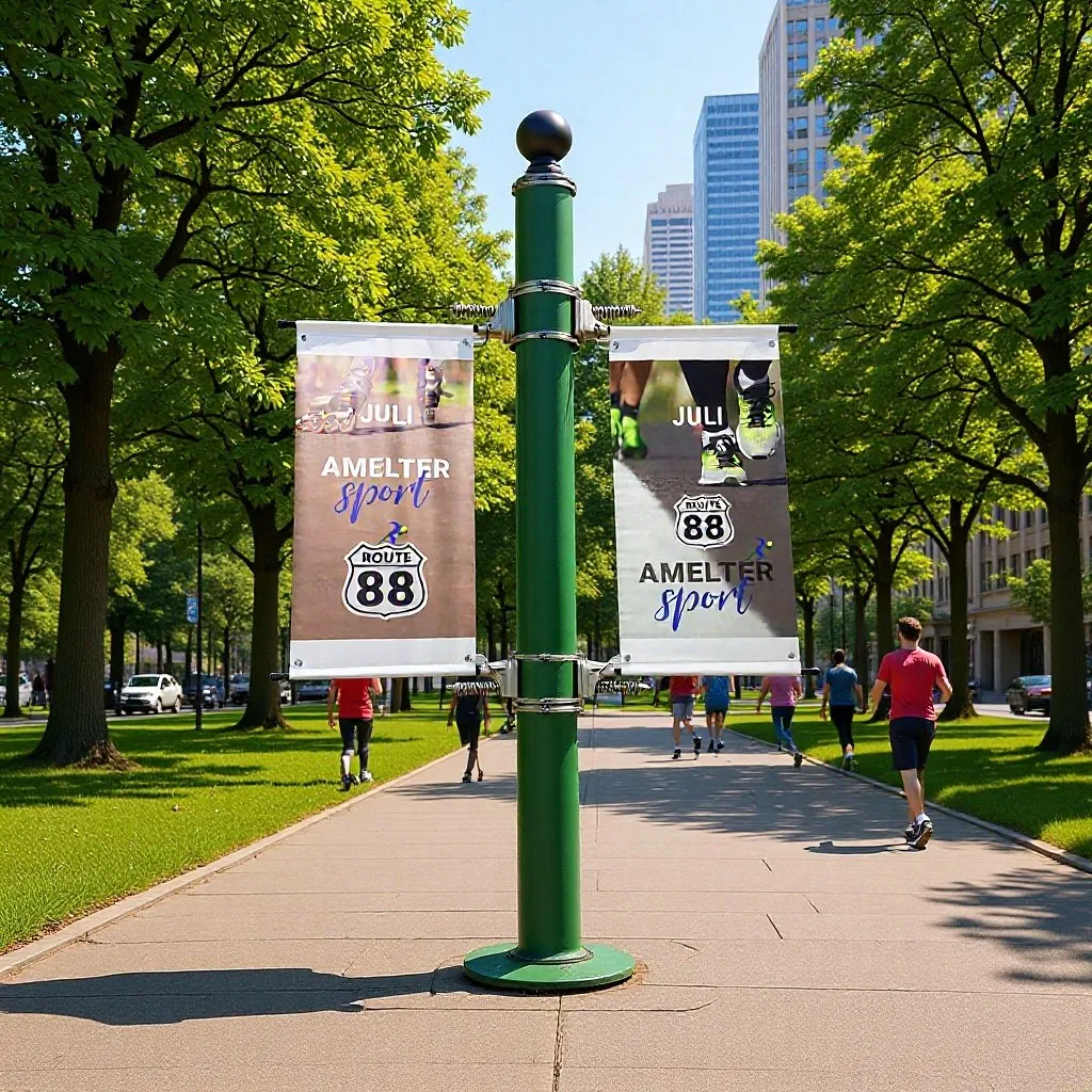 Quality Outdoor Banner Clamp Anti-Rust and Easy-to-Install Advertising Flagpole