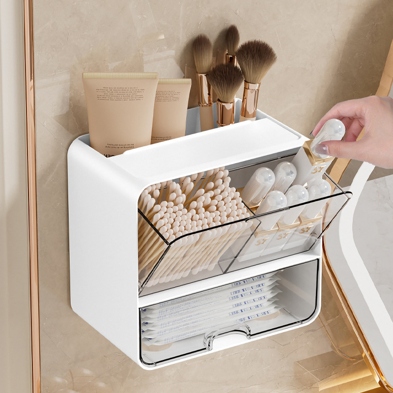 Layered Transparent Organizer Box, Foldable Storage Basket for Autumn and Winter
