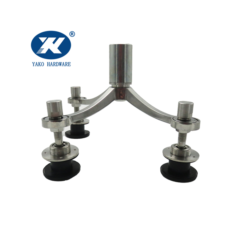 200 220mm 3 Way Arms Column Mount Curtain Wall Fittings Glass Spider