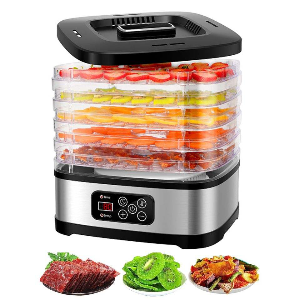Gdor Professional Multi-Tier Food Preserver 5 Easy to Clean Stackable Trays One Size Blackfruitfishmeatsdehydrate Machine
