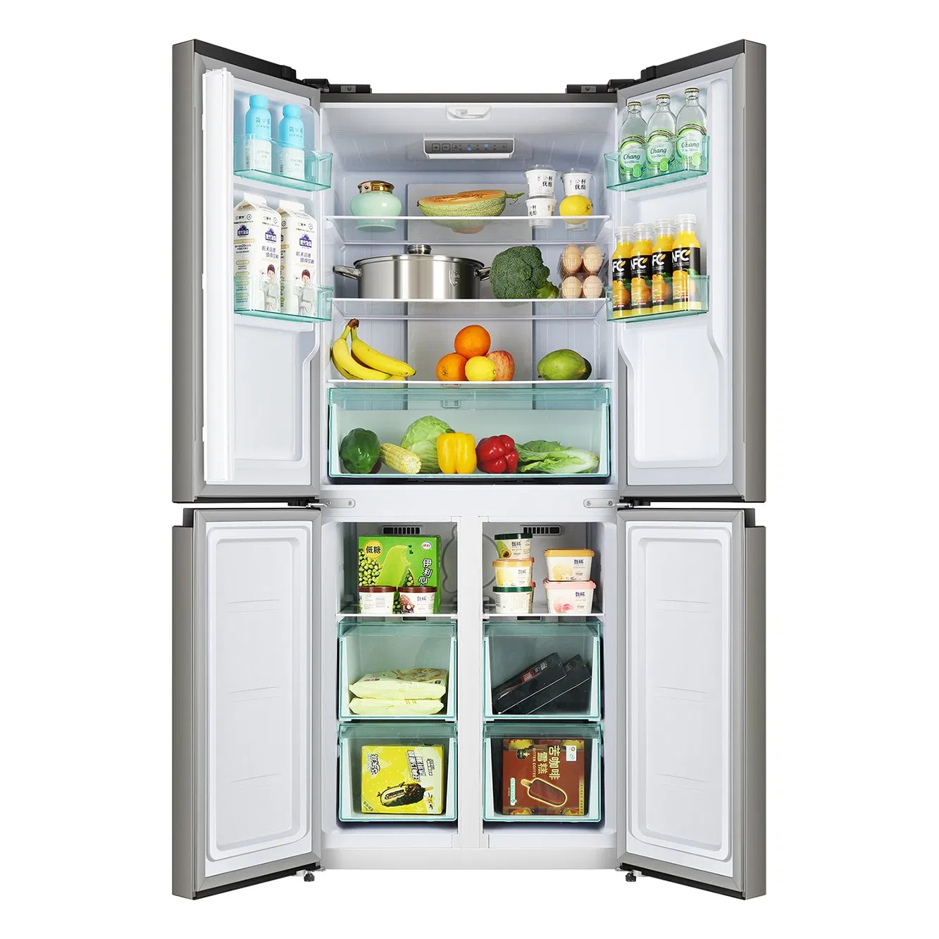 China Best Four Door Electric Cold Drink 340L Big Capacity Refrigerators
