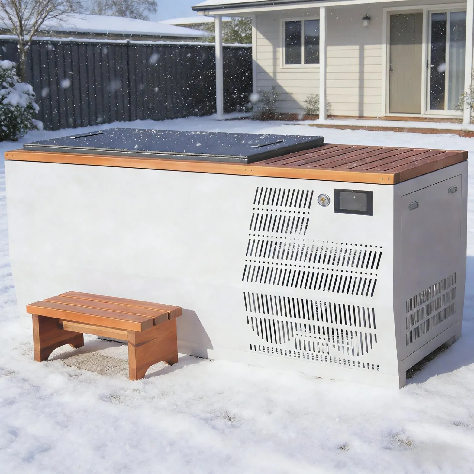 Деревянная ванна для ледяных ванн 1-2 человека с чиллером