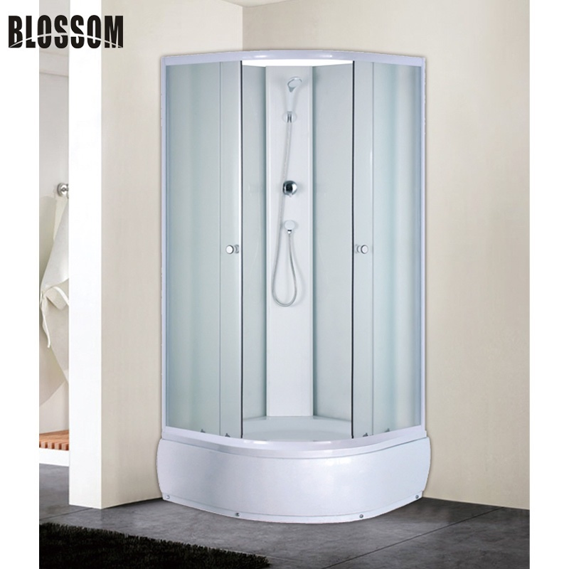 White Aluminum Frame Bath Simple Glass Box Shower Room Unit