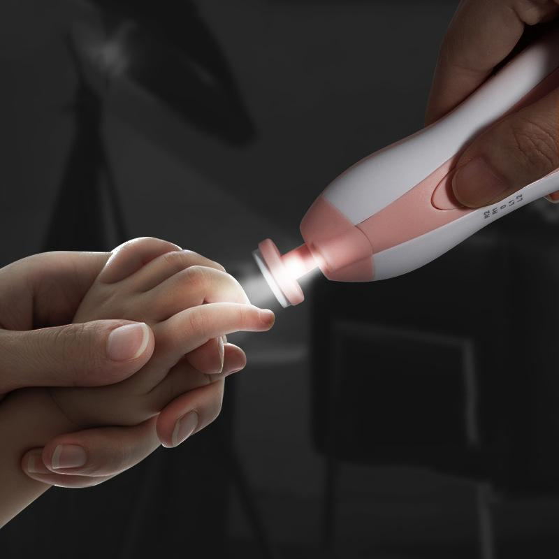 Baby Nail File Electric Baby Nail Trimmer File Manicure Set with LED Light for Newborn Kids and Adults