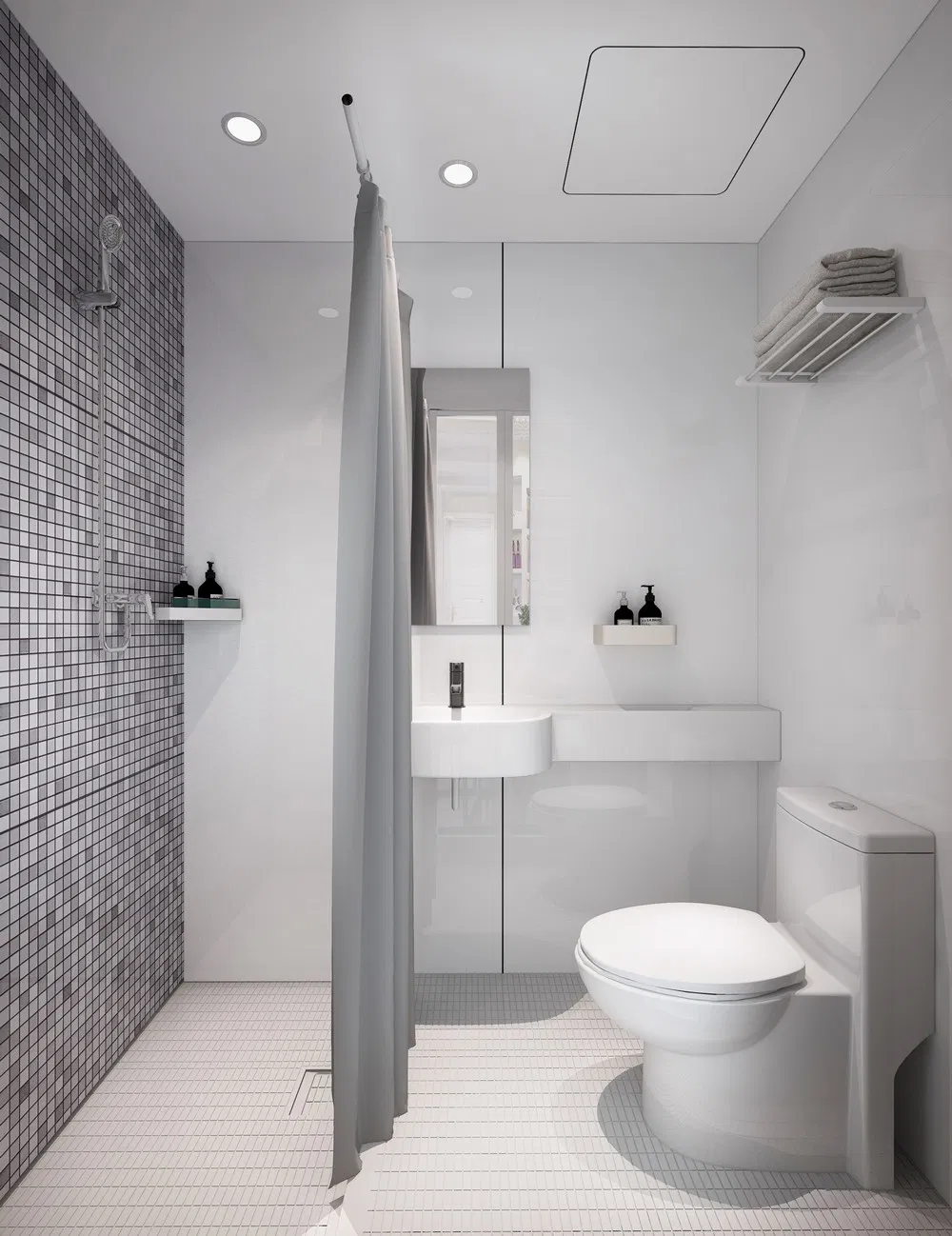 Tona Integrated Bathroom Prefab Toilet Bathroom Walk in Shower Enclosure