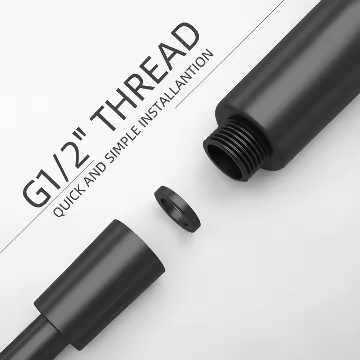 Matte Black PVC Handheld Shower Flex Hoses with Brass Nut for Bathing