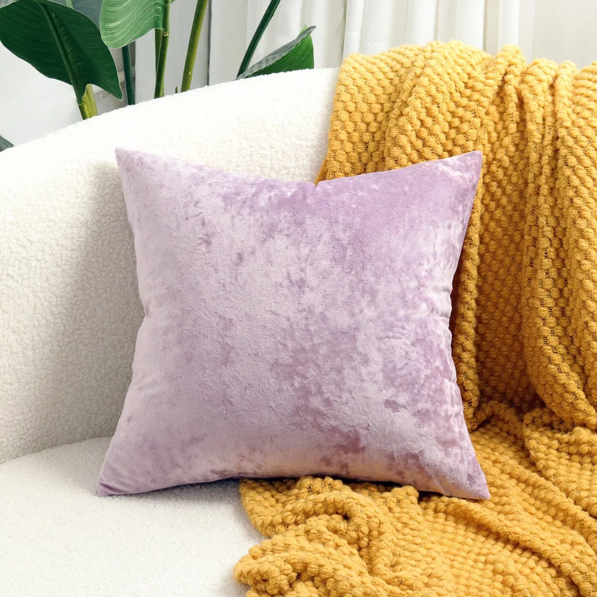 Velvet Cushion Cover Crushed Pillow Cover Grey Decorative Pillows Luxury Nordic Home Decor