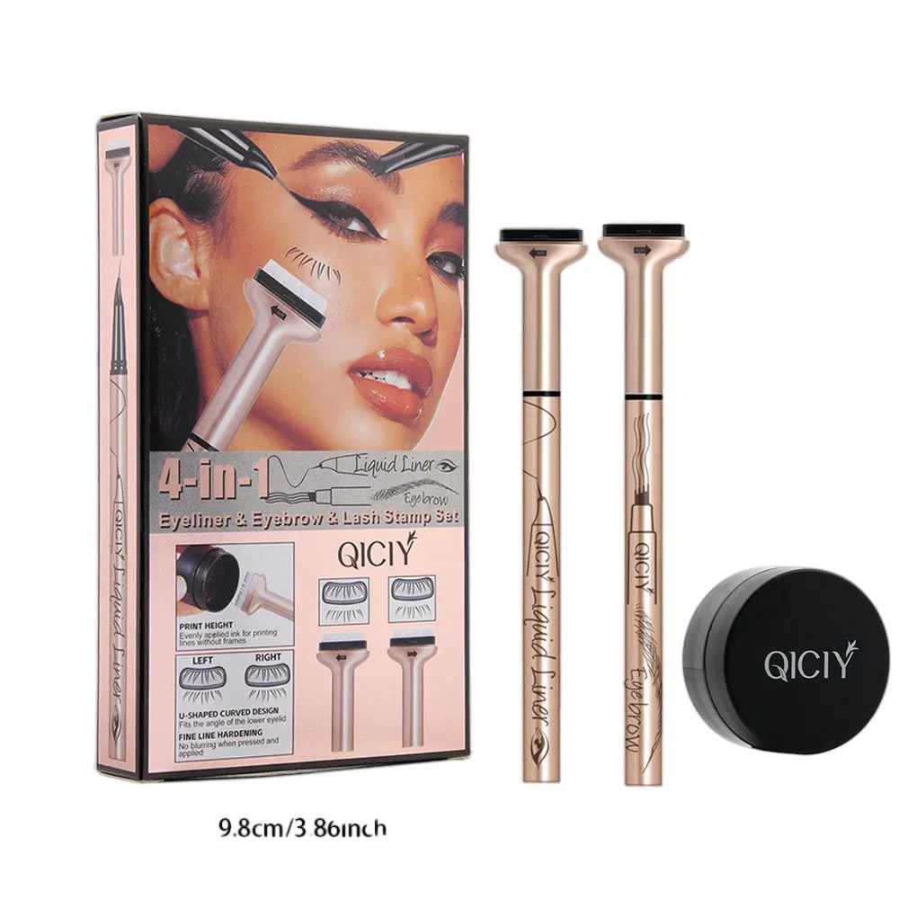 5g Eyeliner Pen+4 Fork Eyebrow Pen+Lower Eyelash Seal Makeup Set