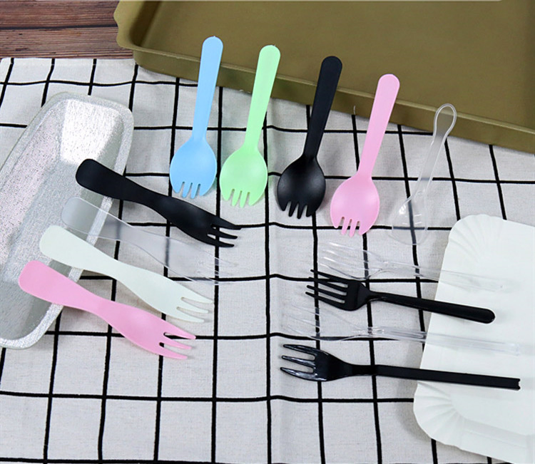 Eco-Friendly High Quality Plastic Disposable White Spoon Knife Fork for Cake