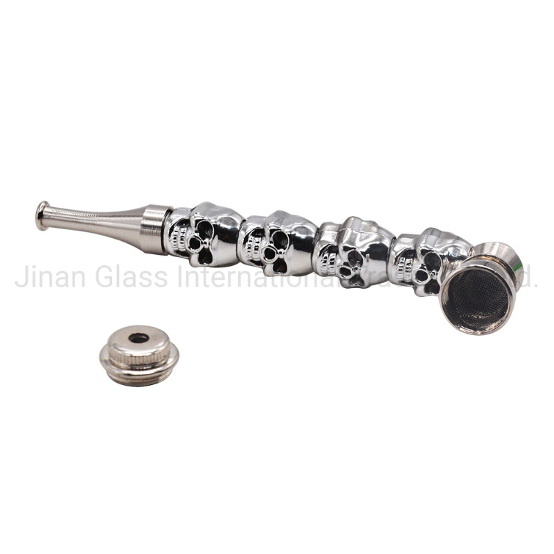 Skull Metal Removable Straight One Hitter Smoking Set